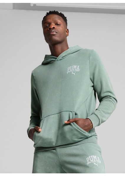 68464130 Puma Class Hoodie Yeşil Kapüşon Yaka Regular Fit Düz Erkek Sweatshırt