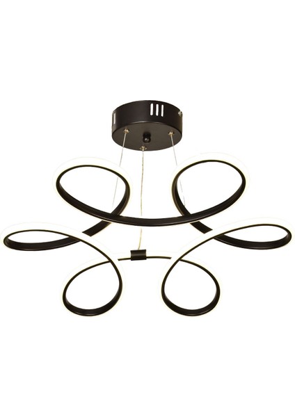 Modern siyah orkide avize, 50x48 cm, alüminyum, kumandasız, şık salon aydınlatması modelleri