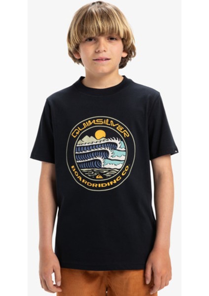 Düz Siyah Erkek Çocuk T-Shirt EQBZT04836-EVO Three Seas Ss Yth