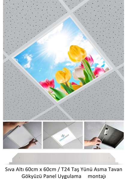 60x60 cm beyaz LED panel, sıva altı, 54W, 6500K, metal materyal, tek başlık