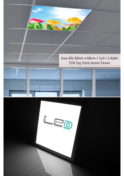 60x60 cm beyaz LED panel, sıva altı, 54W, 6500K, metal materyal, tek başlık fiyatları