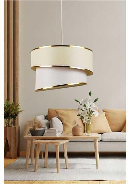 Bej Rüzgar Spor Model Tekli Sarkıt Avize, şık ve modern tasarım, 30x60 boyut