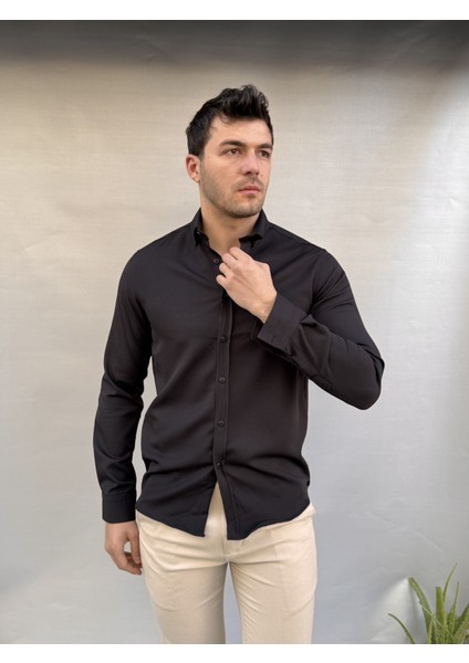 Düz Slim Fit Gömlek