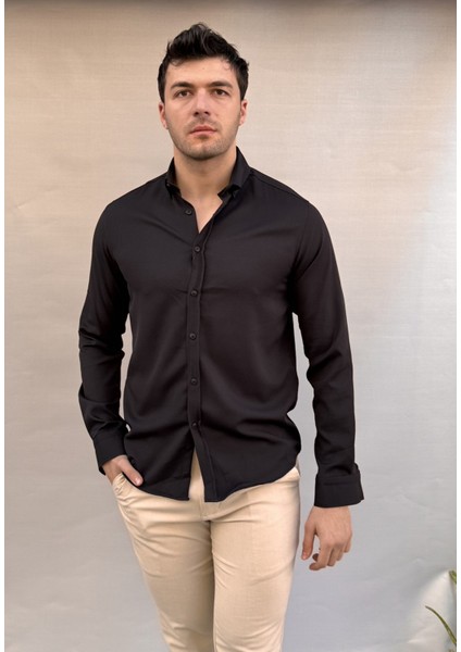 Düz Slim Fit Gömlek modelleri