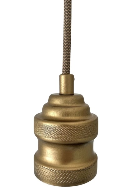 Sarkıt Lale Duy Zigzag Kumaş Kablo Dekoratif (Ampul Dahil Değildir) 70 cm Metal