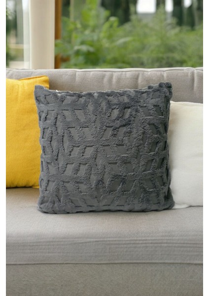 Bohem 4'lü Dekoratif Yastık Kılıfı Kırlent Kılıfı 45 x 45 cm Gri Geometrik Desen modelleri
