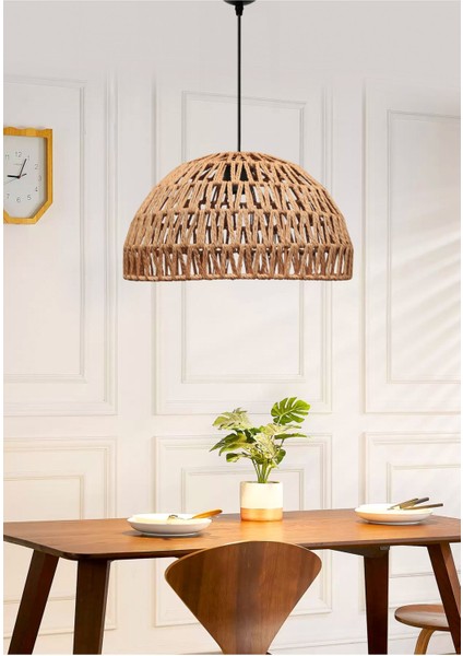 El Yapımı Natural Sarkıt Avize, 29x15 cm, Bej Renk, Şık ve Modern Dekorasyon Öğesi