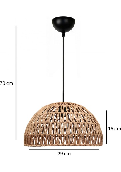 El Yapımı Natural Sarkıt Avize, 29x15 cm, Bej Renk, Şık ve Modern Dekorasyon Öğesi