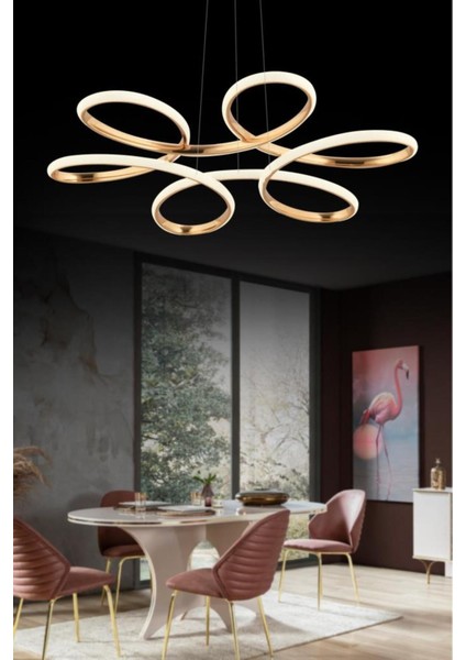 Modern metal led avize, üç renk seçeneği, uzaktan kumandalı, şık ve lüx tasarım