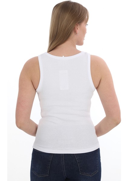 Kadın Fitilli Likralı Pamuklu Askılı Atlet indirimleri