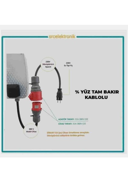 Arac Şarjı Için (1-11 Metre Arasi) 3x2.5 Ttr Hes Veya Öznur Kablo Tam Bakir Uzatma Seyyar Kablo