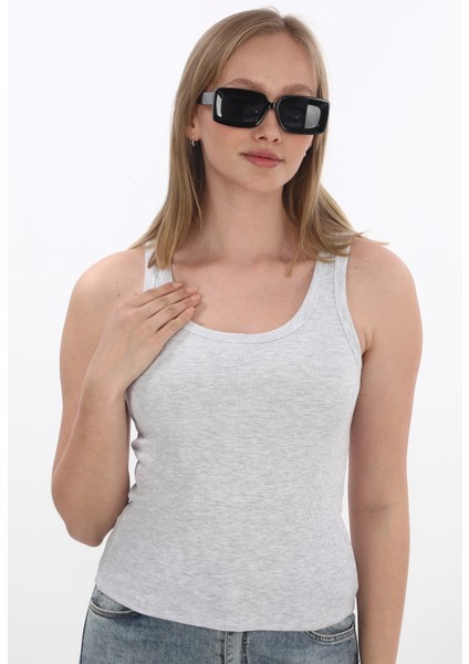 Kadın Fitilli Likralı Pamuklu Askılı Atlet