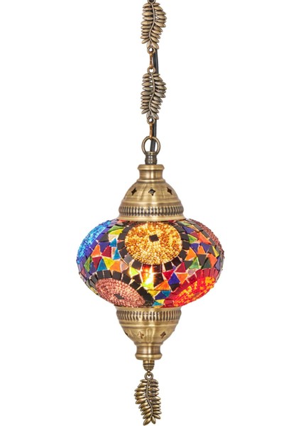 Osmanlı Otantik Mozaik Tekli Tavan Sarkıt Avize Gece Lambası, Multicolor
