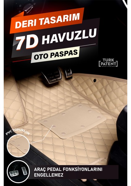 Mercedes E200 (2011-2014) Uyumlu Deri 7d Havuzlu Tam Set Oto Paspas .8