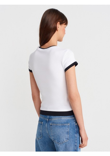 31859 Çift Görünümlü T-Shirt-Beyaz fiyatları