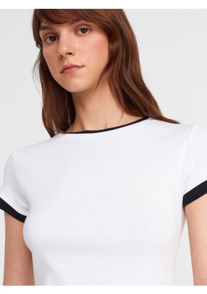 31859 Çift Görünümlü T-Shirt-Beyaz modelleri