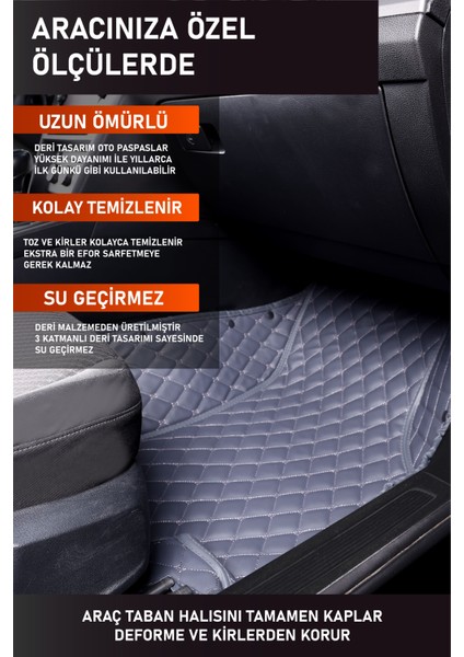 Mazda 3 (2003-2009) Uyumlu Deri 7d Havuzlu Tam Set Oto Paspas .7