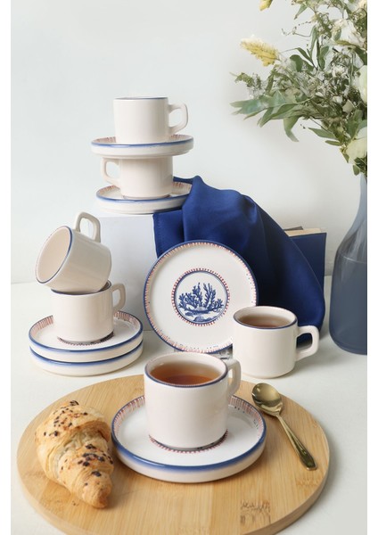 Marine Wonders Stackable Çay Takımı 12 Parça 6 Kişilik 22741-22905