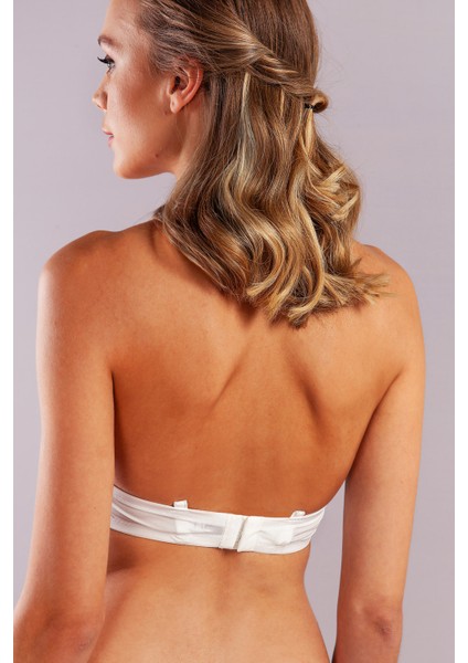 Gabrıella Balconette Foam Cup Bra, Ekru Konforlu ve Şık Sütyen, Strapless