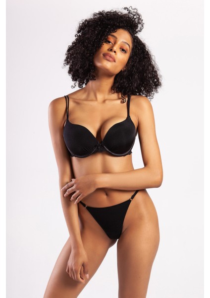 Goldy Heavy Push Up Bra, Siyah Renk Konforlu ve Şık Sütyen