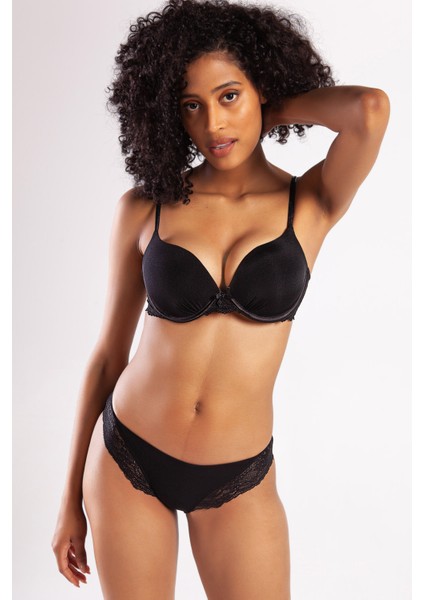 Goldy Heavy Push Up Bra, Siyah Renk Konforlu ve Şık Sütyen