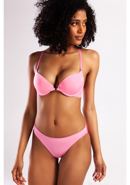 Githa Foam Cup Push Up Bra,neon Pembe Renk Straplez Konforlu ve Şık Sütyen