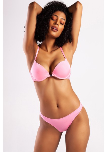Githa Foam Cup Push Up Bra,neon Pembe Renk Straplez Konforlu ve Şık Sütyen