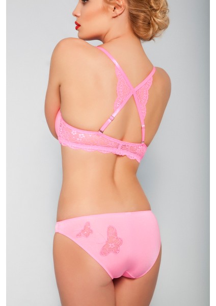 Githa Foam Cup Push Up Bra,neon Pembe Renk Straplez Konforlu ve Şık Sütyen