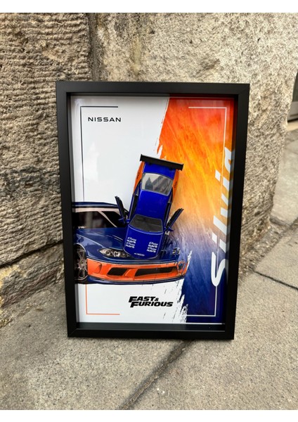 Fast And Furious Nissan Silvia S15 Spec-S 20X30 cm Çerçeveli Metal Levha Baskı