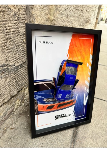 Fast And Furious Nissan Silvia S15 Spec-S 20X30 cm Çerçeveli Metal Levha Baskı modelleri