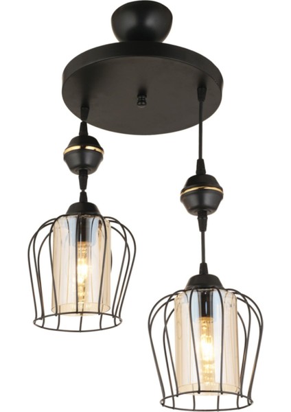 Modern siyah paraşüt sarkıt avize çifti, 10x20 cm, metal malzeme, şık ve sade tasarım fiyatları