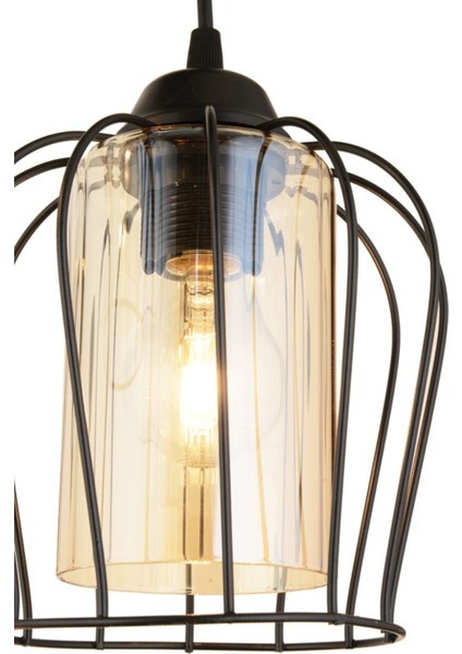 Modern siyah paraşüt sarkıt avize çifti, 10x20 cm, metal malzeme, şık ve sade tasarım fırsatları