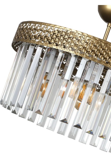 Sitrus 4.lü Eskitme Lux Kristal Taşlı Avize