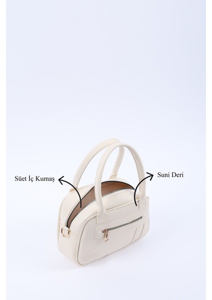Krem Shk225 Suni Deri ,Fermuarlı İki Bölmeli ,Kolon Askılı El, Kol Ve Omuz Çantası indirimleri