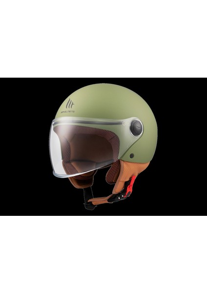 Kask mt Helmets Street S A6 Mat Yeşil Çenesiz