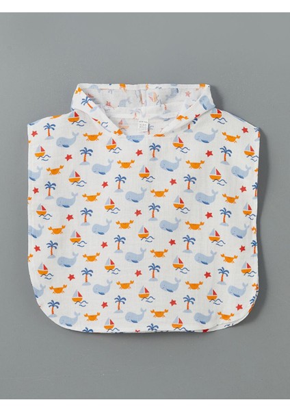 Kapüşonlu Erkek Bebek Müslin Panço (S5)