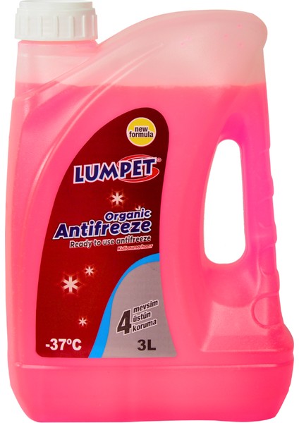 Organik Kullanıma Hazır Antifiriz - 37 Kırmızı Dört Mevsim Antifriz 3 Adet 3 x 3 L