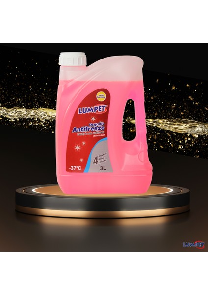 Organik Kullanıma Hazır Antifiriz - 37 Kırmızı Dört Mevsim Antifriz 3 Adet 3 x 3 L