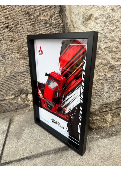 Fast And Furious Mitsubishi Evolution 20X30 cm Çerçeveli Metal Levha Baskı modelleri