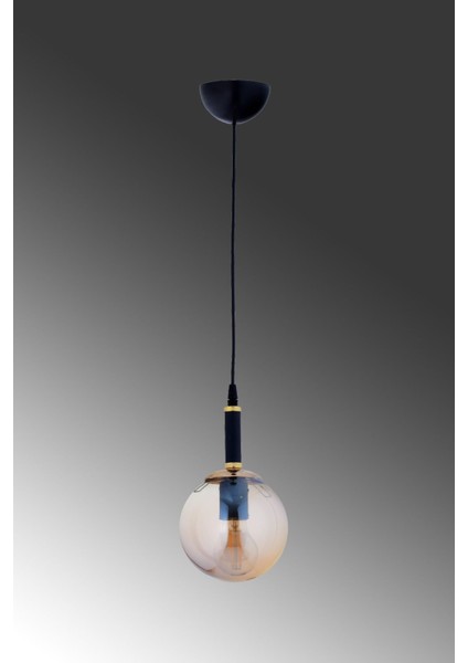 Modern şık siyah füme camlı tekli sarkıt avize, metal malzeme, 70x16 boyut fiyatları