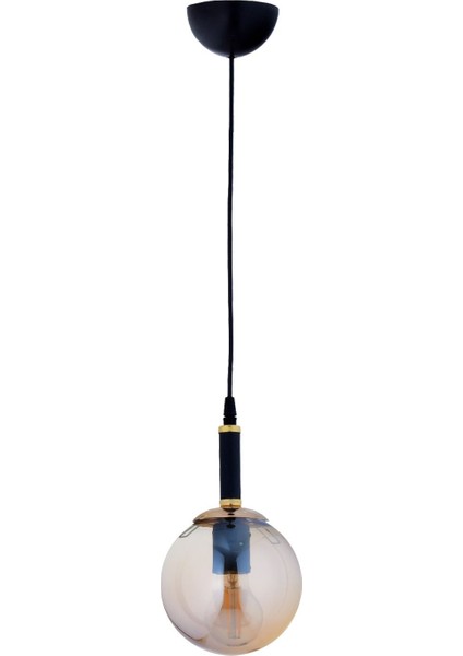 Modern şık siyah füme camlı tekli sarkıt avize, metal malzeme, 70x16 boyut modelleri