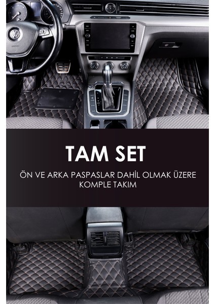 Mercedes C200D (2014-2021) Uyumlu Deri 7d Havuzlu Tam Set Oto Paspas .5