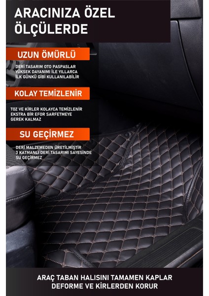 Mercedes C180 (1995-1999) Uyumlu Deri 7d Havuzlu Tam Set Oto Paspas .5 modelleri