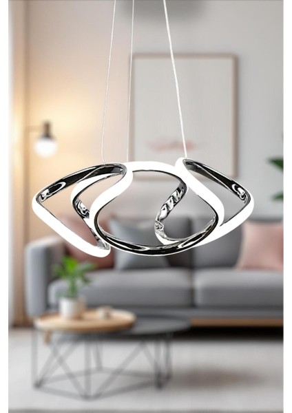 3 Renk LED Avize, Krom, 9x13cm, Salon, Mutfak, Yatak Odası, Koridor için ideal