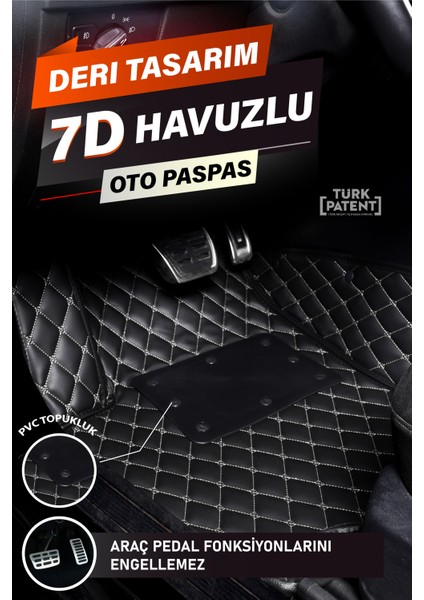 Mercedes EQS50 (2020-2022) Uyumlu Deri 7d Havuzlu Tam Set Oto Paspas .4