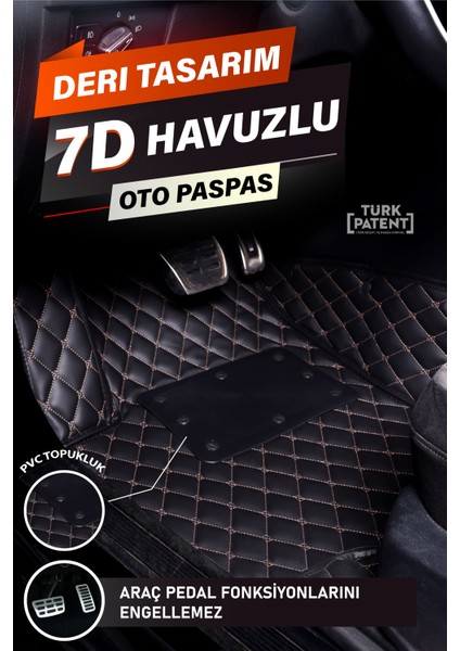 Mercedes EQS400 (2020-2022) Uyumlu Deri 7d Havuzlu Tam Set Oto Paspas .5