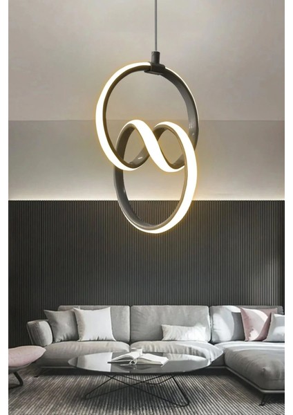 Imza LED Avize - Beyaz Işık siyah kasa