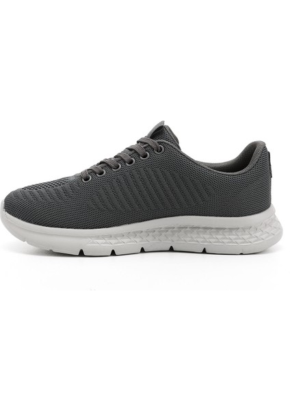 Kadın Füme Triko Bağcıklı Comfort Sneaker