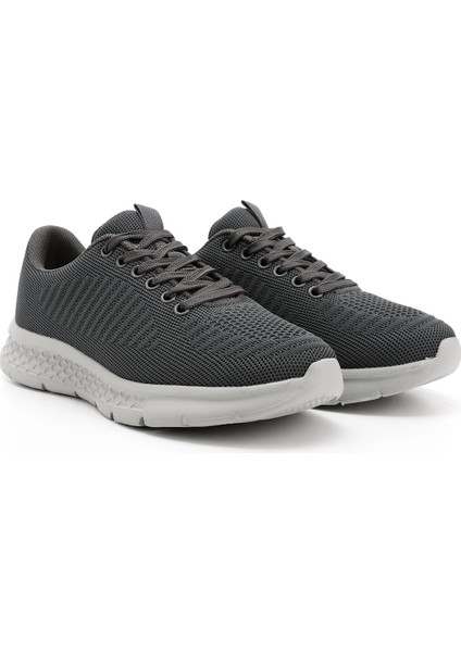 Erkek Füme Triko Bağcıklı Comfort Sneaker