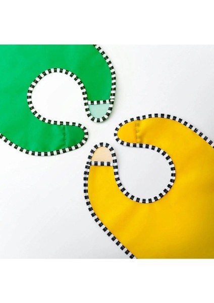 2 Adet Cırtlı Mama Önlüğü 28,5X38,5 cm 2'li Set Çocuk Yemek Önlüğü Sarı-Yeşil Önlük fiyatları